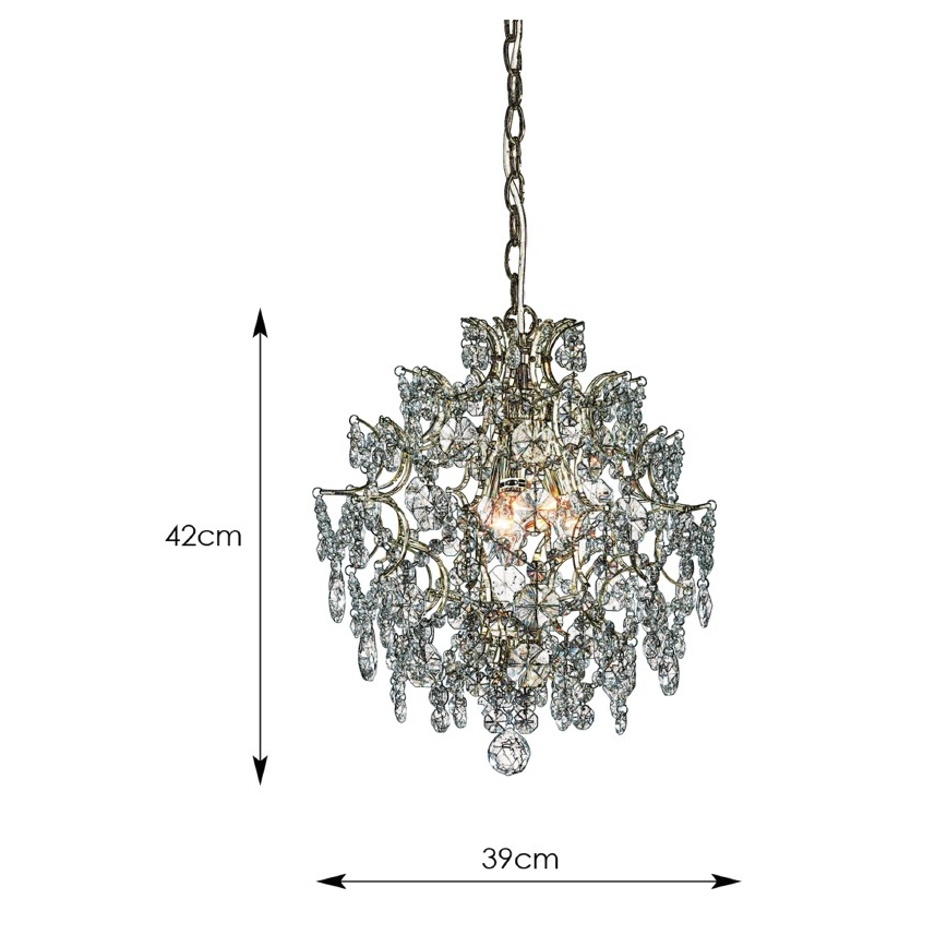 Markslöjd 100524 - Krystal kædelysekrone ROSENDAL 3xE14/40W/230V