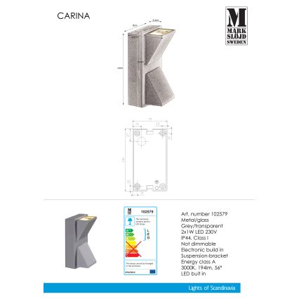 Markslöjd 102579 - Udendørs LED væglampe CARINA 2xLED/1W/230V IP44