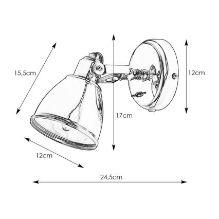 Markslöjd 104048 - Væglampe FJÄLLBACKA 1xE14/40W/230V messing