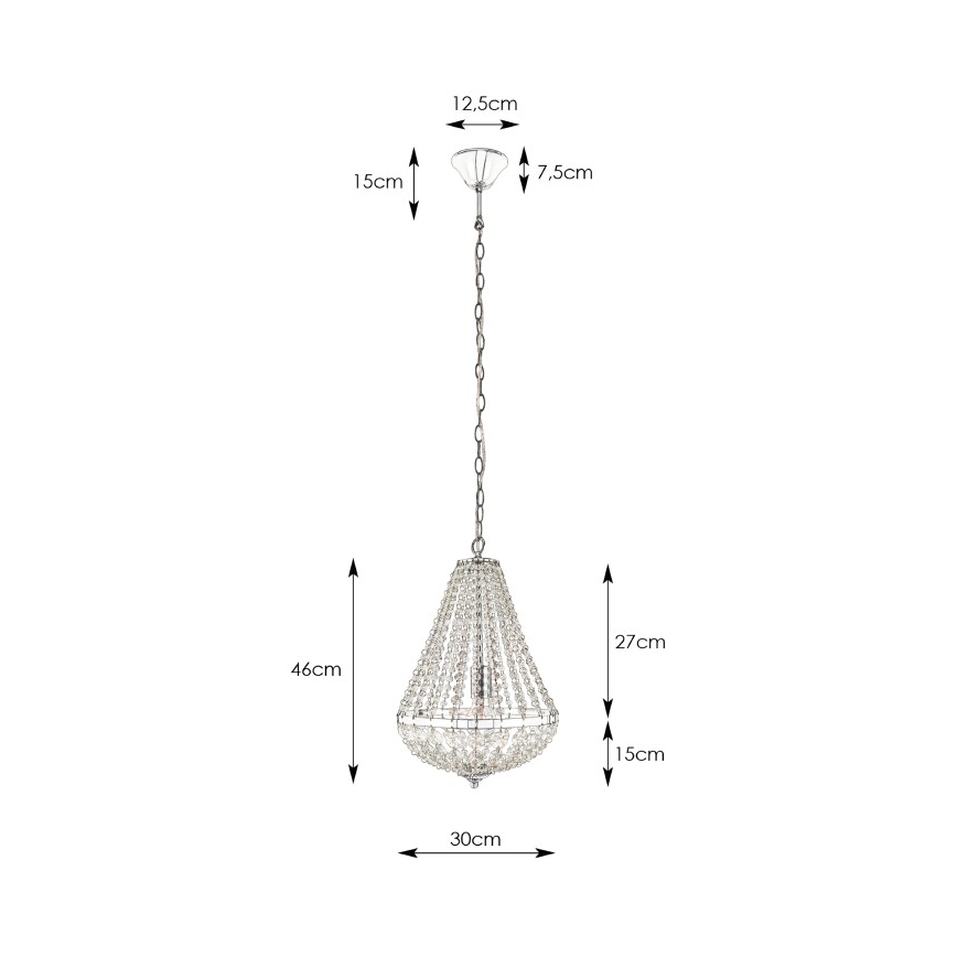 Markslöjd 104889 - Pendel i krystal GRÄNSÖ 1xE27/60W/230V kædeophæng