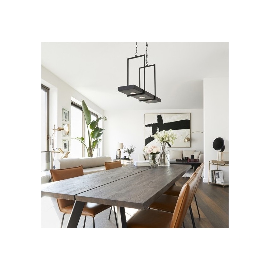 Markslöjd 105780 - LED hængelampe i kæde dæmpbar TRAY 3xLED/3W/230V sort