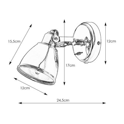 Markslöjd 105814 - Væglampe FJÄLLBACKA 1xE14/40W/230V antik sort