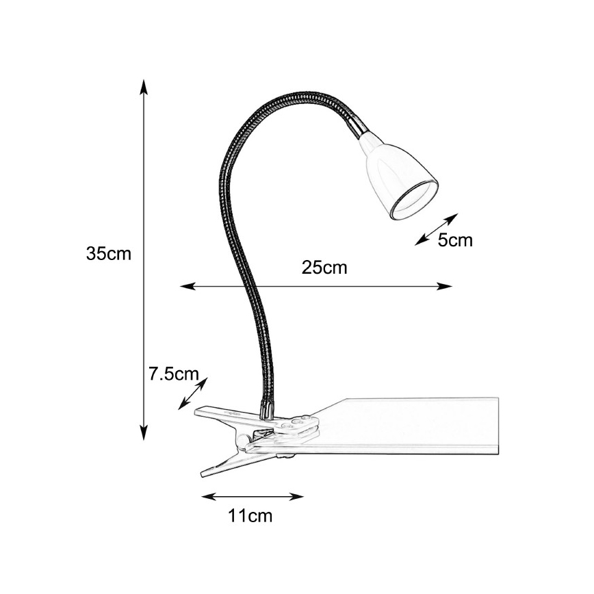 Markslöjd 106091 - LED bordlampe med klemme TULIP LED/3W/230V hvid
