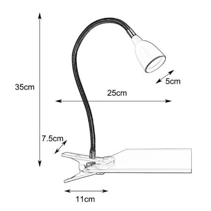 Markslöjd 106092 - LED bordlampe med klemme TULIP LED/3W/230V sort