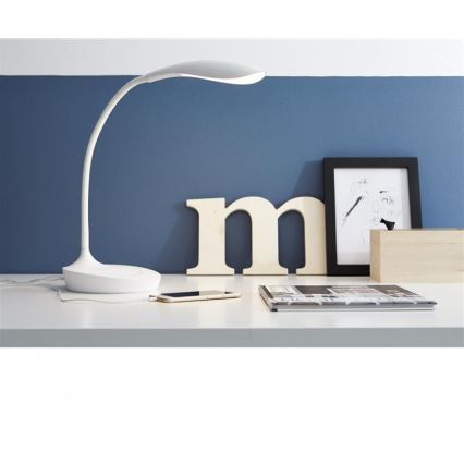 Markslöjd 106093 - LED bordlampe m. USB dæmpbar SWAN LED/4,6W/230V