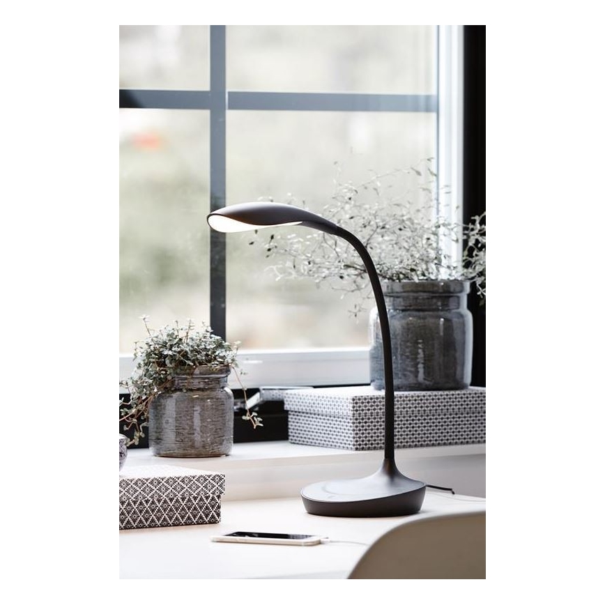 Markslöjd 106094 - LED lysdæmper bordlampe s USB SWAN LED/4,6W/230V