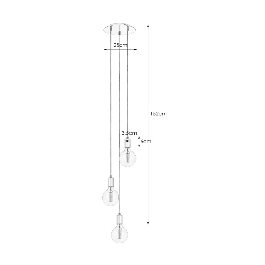 Markslöjd 106334 - Pendel SKY 3xE27/60W/230V