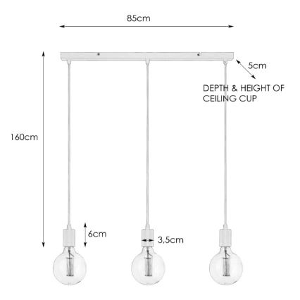 Markslöjd 106335 - Pendel SKY 3xE27/60W/230V