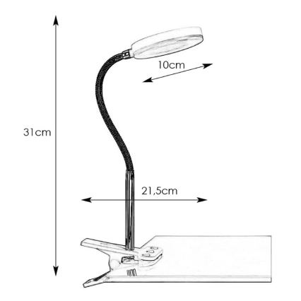 Markslöjd 106471 - LED lampe med klemme FLEX LED/5W/230V