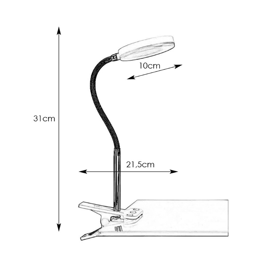 Markslöjd 106471 - LED lampe med klemme FLEX LED/5W/230V