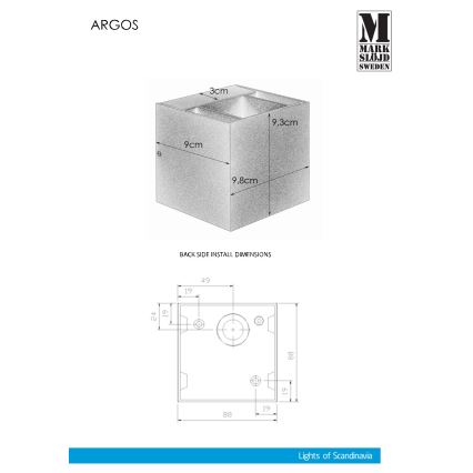 Markslöjd 106521 - LED udendørslampe ARGOS LED/4W/230V IP44 grå