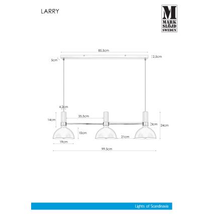 Markslöjd 106855 - Lysekrone i snor LARRY 3xE27/60W/230V