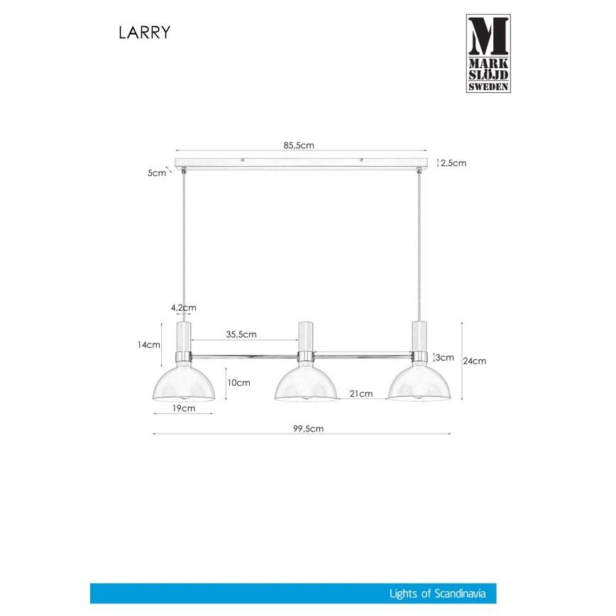 Markslöjd 106855 - Lysekrone i snor LARRY 3xE27/60W/230V