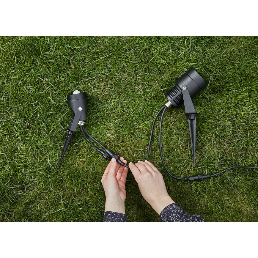 Markslöjd 106940 - Udendørs PIR-bevægelses- og skumringssensor GARDEN24 IP44, sort
