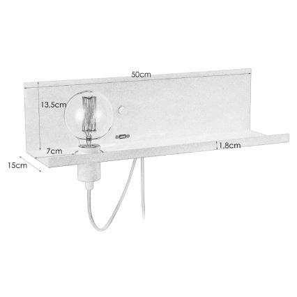 Markslöjd 106969 - Væglampe med USB dæmpbar MULTI 1xE27/60W/230V