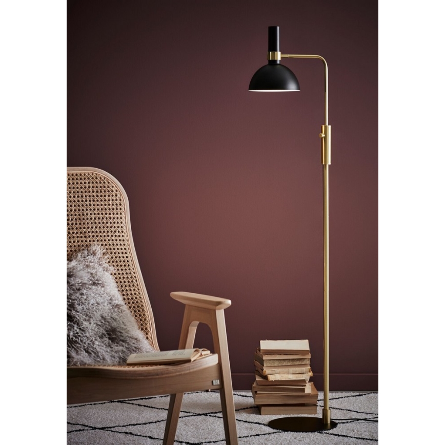 Markslöjd 106972 - Gulvlampe dæmpbar LARRY 1xE27/60W/230V antik sort/gylden