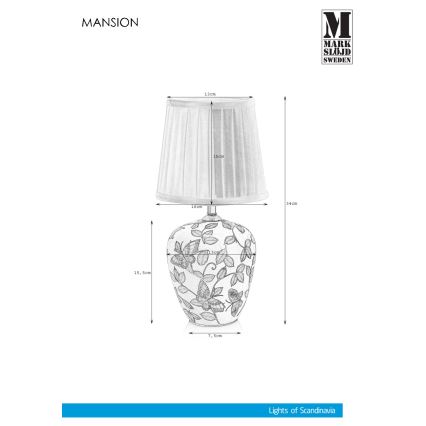Markslöjd 107039 - Bordlampe MANSION 1xE14/40W/230V
