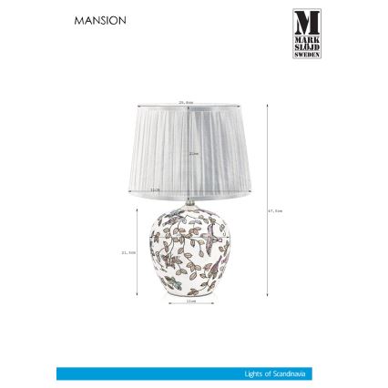 Markslöjd 107040 - Bordlampe MANSION 1xE27/60W/230V