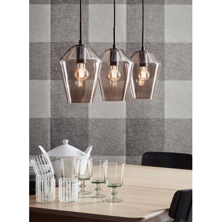 Markslöjd 107132 - Lysekrone i en snor RETRO 3xE27/60W/230V