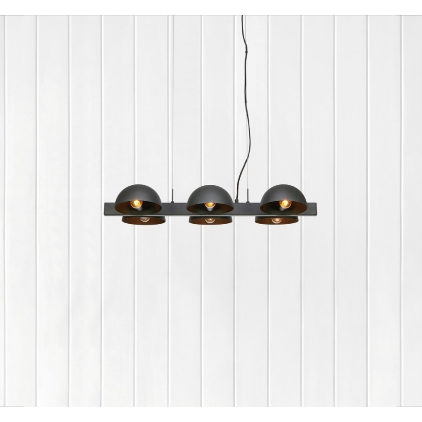 Markslöjd 107138 - Lysekrone i en snor FLAMINGO 6xE14/40W/230V antik sort