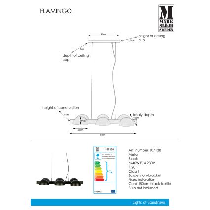 Markslöjd 107138 - Lysekrone i en snor FLAMINGO 6xE14/40W/230V antik sort