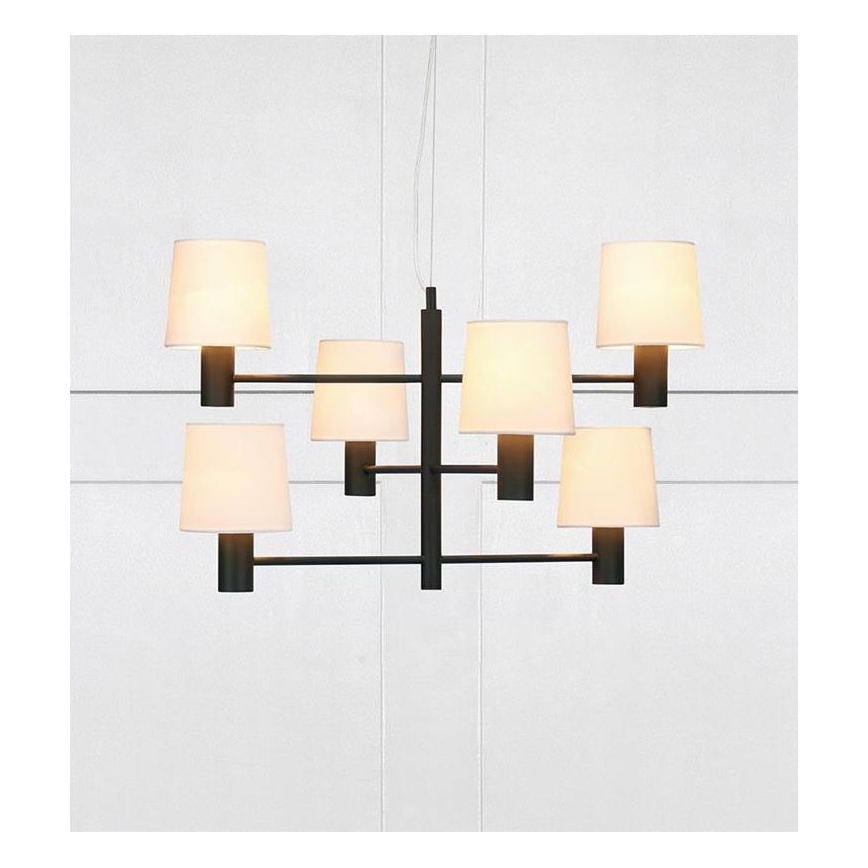 Markslöjd 107186 - Lysekrone LONDON 6xE27/60W/230V sort