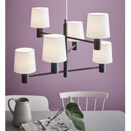 Markslöjd 107186 - Lysekrone LONDON 6xE27/60W/230V sort