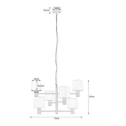 Markslöjd 107186 - Lysekrone LONDON 6xE27/60W/230V sort