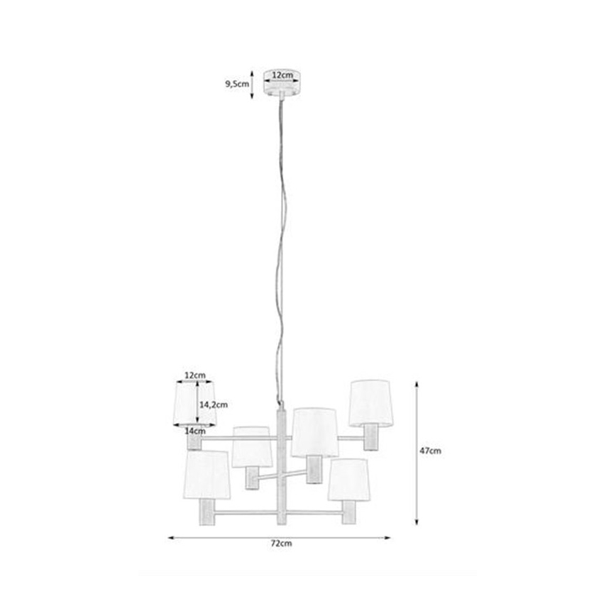 Markslöjd 107186 - Lysekrone LONDON 6xE27/60W/230V sort