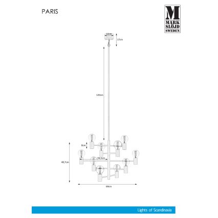 Markslöjd 107187 - Lysekrone PARIS 10xE27/60W/230V