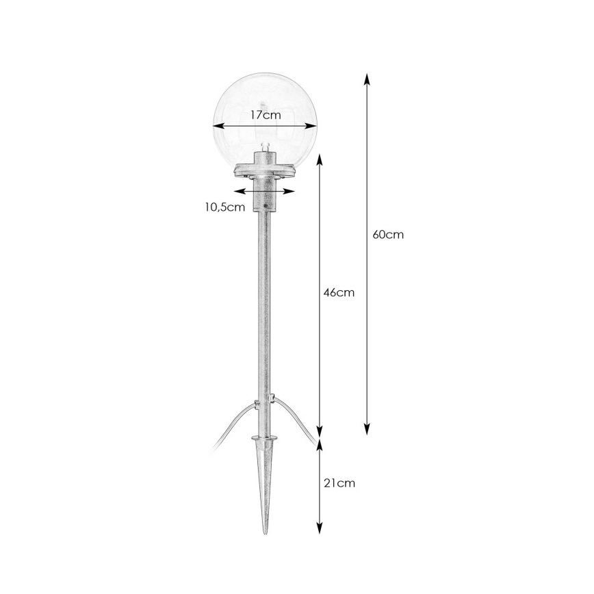 Markslöjd 107283 - LED udendørslampe GARDEN24 LED/3W/24V 60 cm IP44 sort/klar