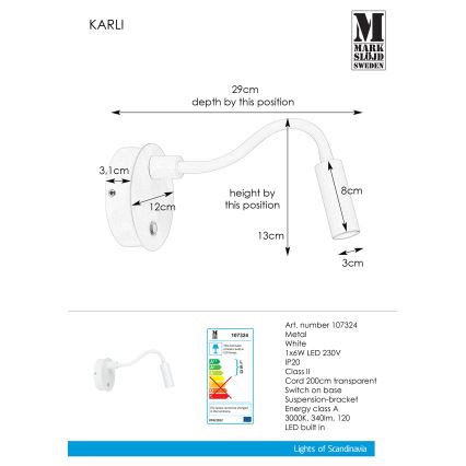 Markslöjd 107324 - LED væglampe KARLI LED/6W/230V