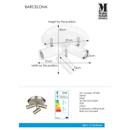 Markslöjd 107350 - Spotlys BARCELONA 3xGU10/12W/230V