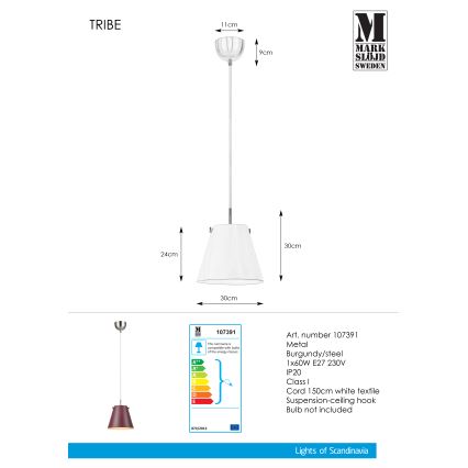 Markslöjd 107391 - Lysekrone i en snor TRIBE 1xE27/60W/230V
