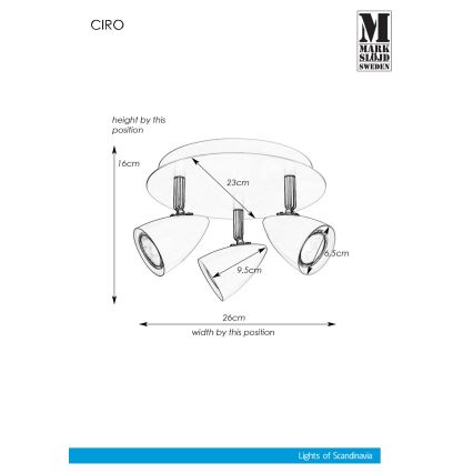 Markslöjd 107411 - Spotlys CIRO 3xGU10/35W/230V