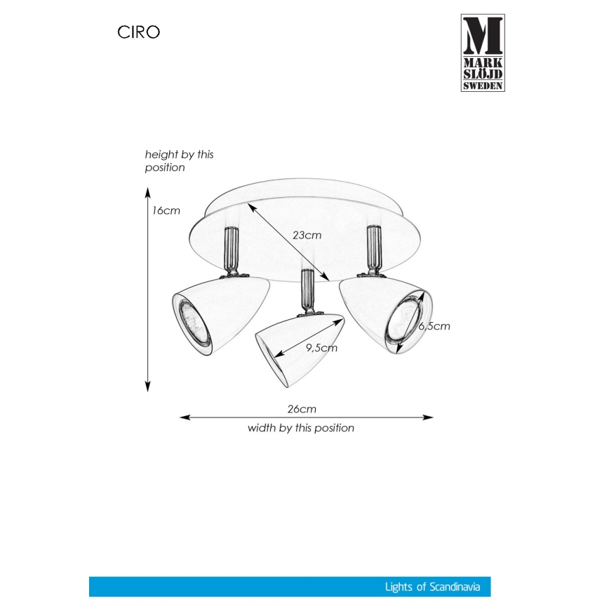 Markslöjd 107411 - Spotlys CIRO 3xGU10/35W/230V