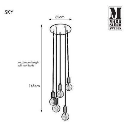 Markslöjd 107467 - Pendel SKY 5xE27/60W/230V