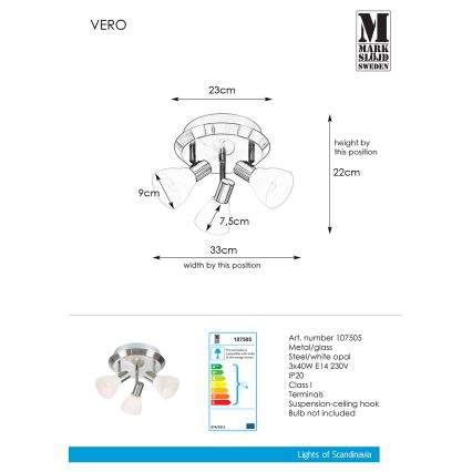 Markslöjd 107505 - Spotlampe VERO 3xE14/40W/230V skinnende krom