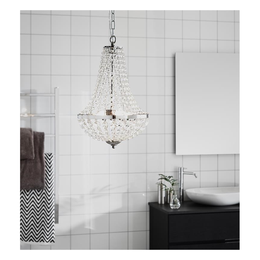 Markslöjd 107550 - Lysekrone i krystal til badeværelse GRÄNSÖ 2xG9/20W/230V kædeophæng