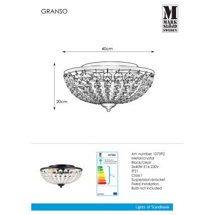 Markslöjd 107592 - Lofts lys GRANSO 3xE14/40W/230V