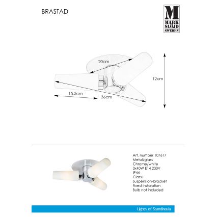 Markslöjd 107617 - Loftlampe til badeværelse BRASTAD 3xE14/40W/230V IP44