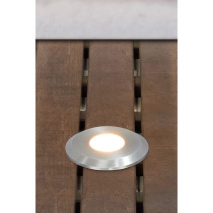 Markslöjd 107717 - LED udendørs indbygningsspot GARDEN24 LED/3W/24V IP44 sort/mat krom