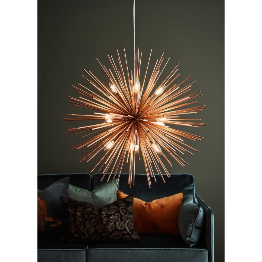 Markslöjd 107752 - Pendel SOLEIL 12xE14/20W/260V Rosenguld