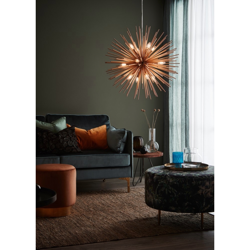 Markslöjd 107752 - Pendel SOLEIL 12xE14/20W/260V Rosenguld