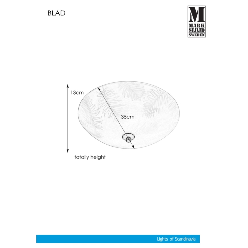 Markslöjd 107754 - Loftlampe BLAD 2xE14/40W/230V diameter 35 cm