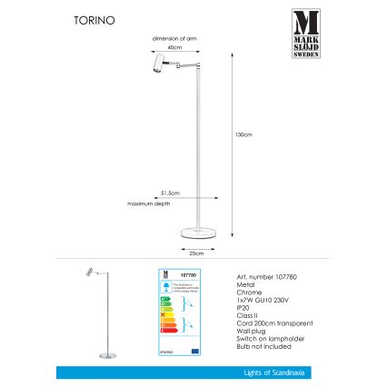 Markslöjd 107780 - Gulvlampe TORINO 1xGU10/7W/230V