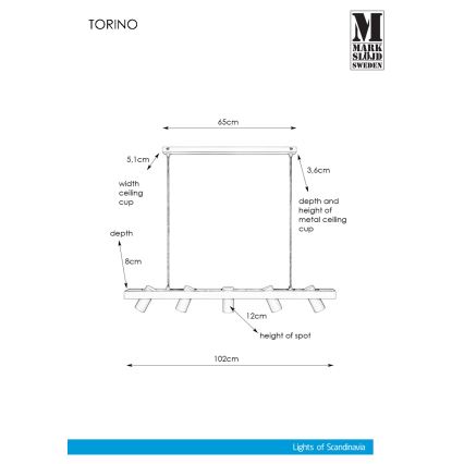 Markslöjd 107784 - Lysekrone i en snor TORINO 5xGU10/7W/230V