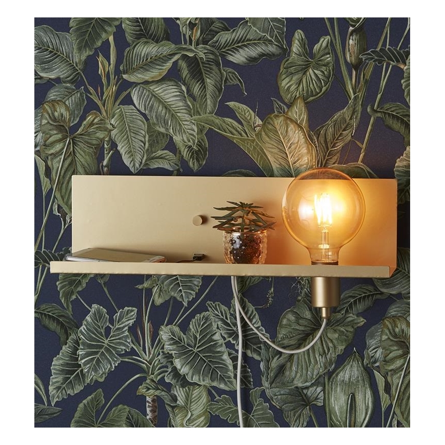 Markslöjd 107791 - Lysdæmpende væglampe s USB MULTI 1xE27/60W/230V