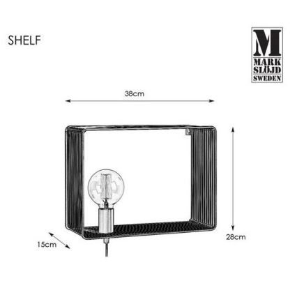 Markslöjd 107815 - Væglampe SHELF 1xE27/60W/230V