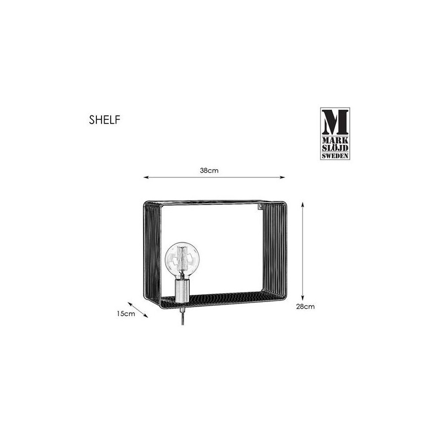 Markslöjd 107815 - Væglampe SHELF 1xE27/60W/230V